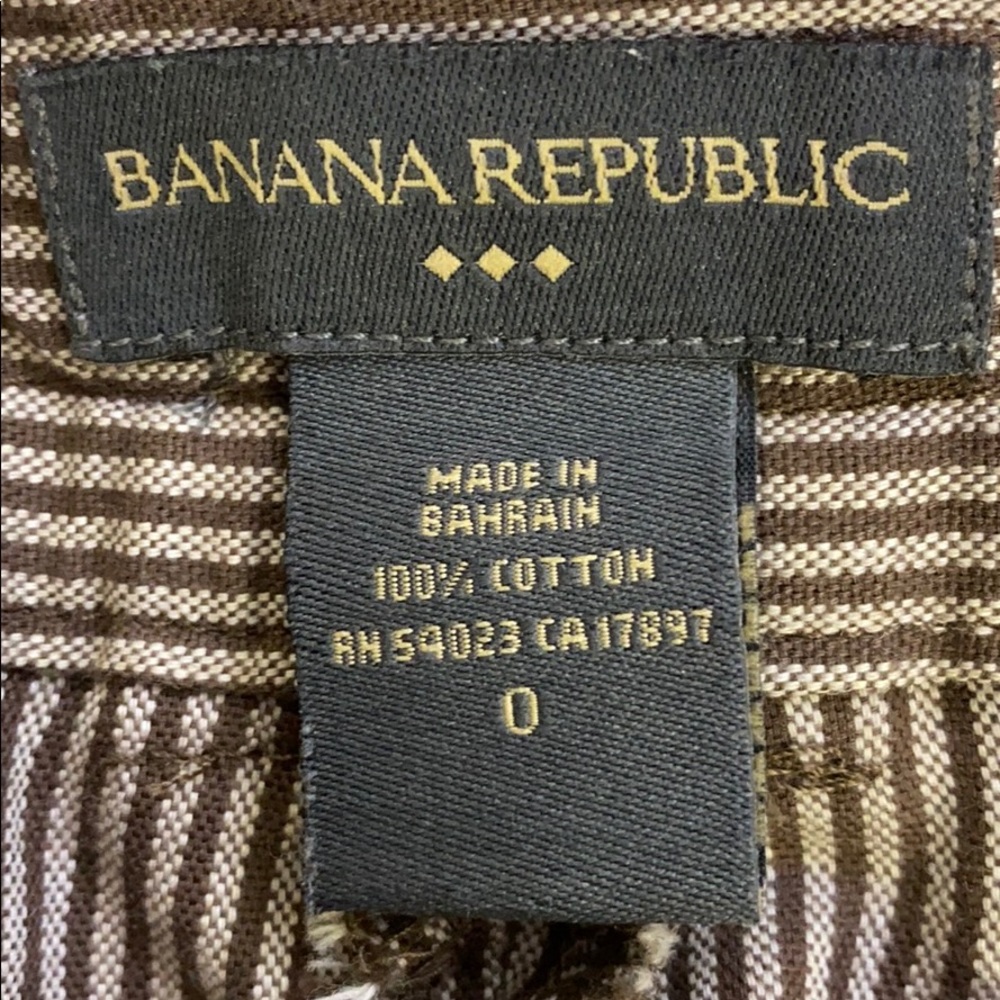 Banana Republic Cream Brown Striped Pants - Picture 2 of 5